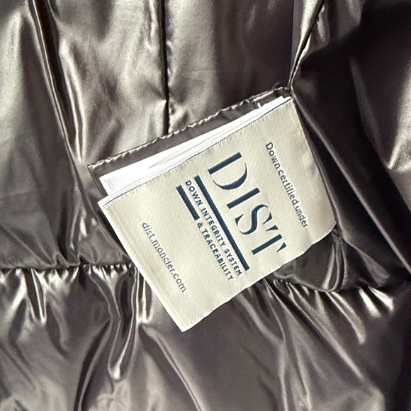 Moncler women's sparkly navy peplum puffer jacket - Picture 8 of 9